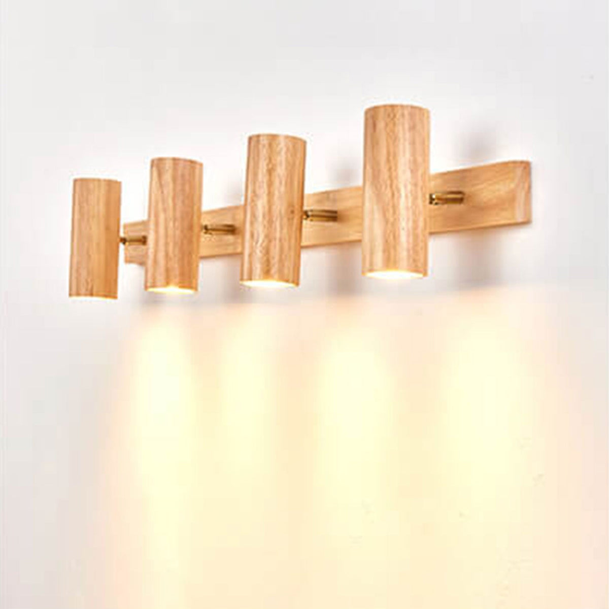 Contemporary Wooden Cylinder LED Wall Light | 1-Light