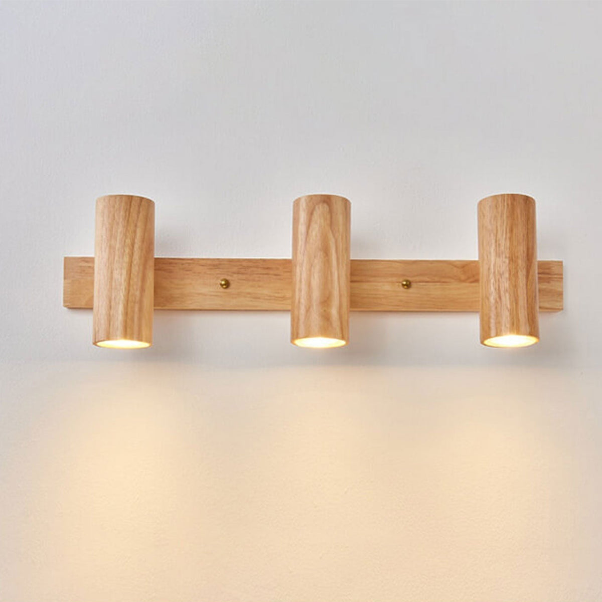Contemporary Wooden Cylinder LED Wall Light | 1-Light