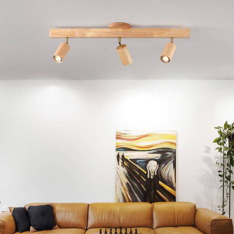 Japandi-Style Wooden LED Semi-Flush Mount Ceiling Light |2 Light