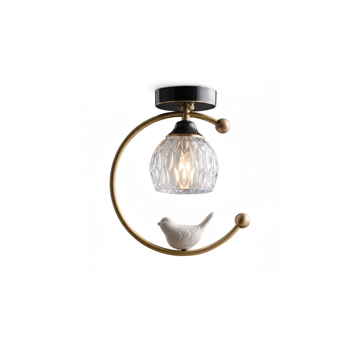 Modern Brass Solid Flush Ceiling Light 1-Light