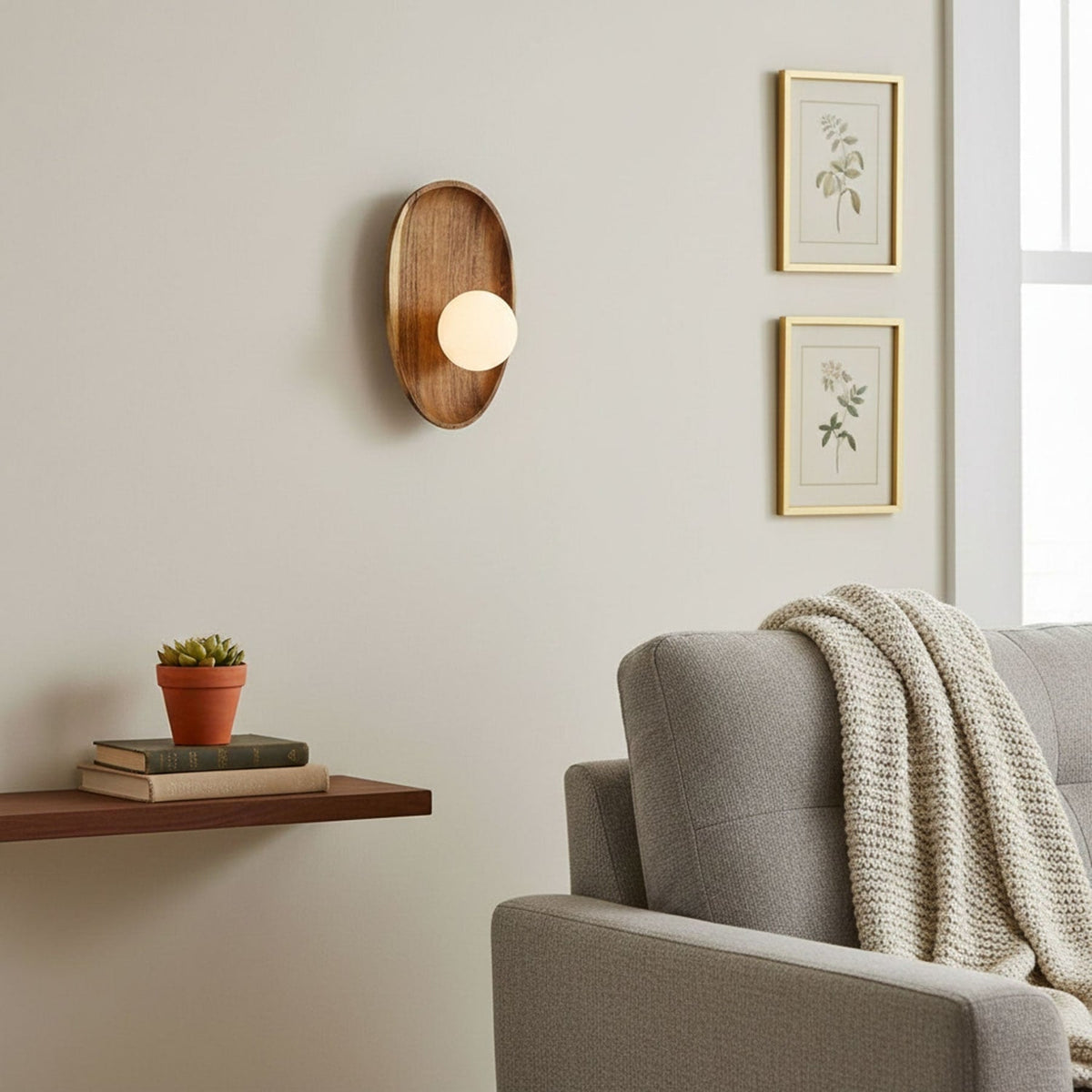 Modern Wood Wall Light 1-Light