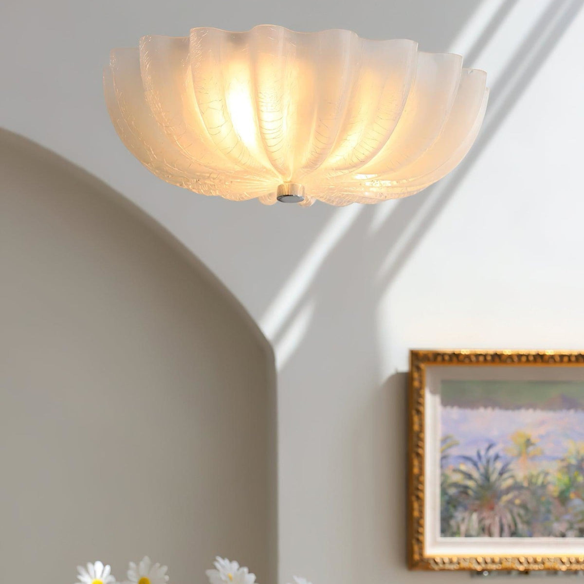 Vintage Iron Flush Ceiling Light 1-Light