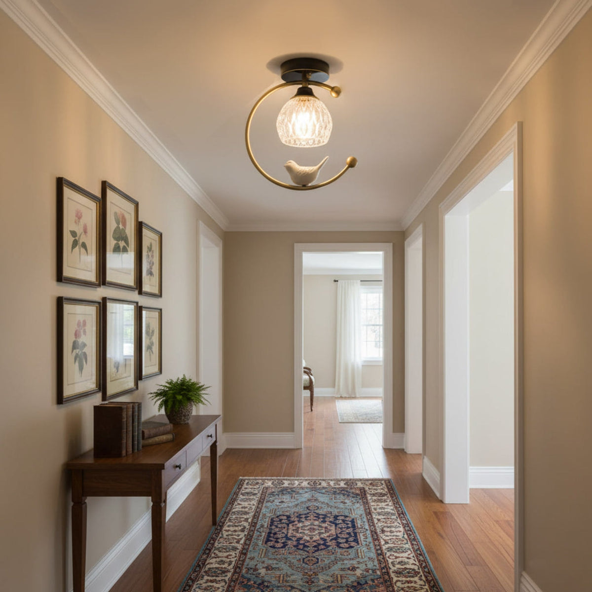 Modern Brass Solid Flush Ceiling Light 1-Light