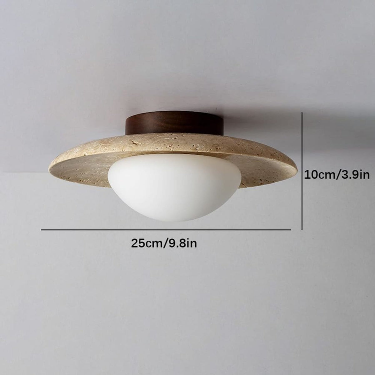 Modern Travertine Ceiling Light 1-Light