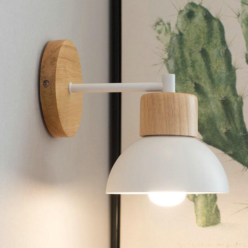 Scandinavian Wood Dome Wall Light | 1-Light