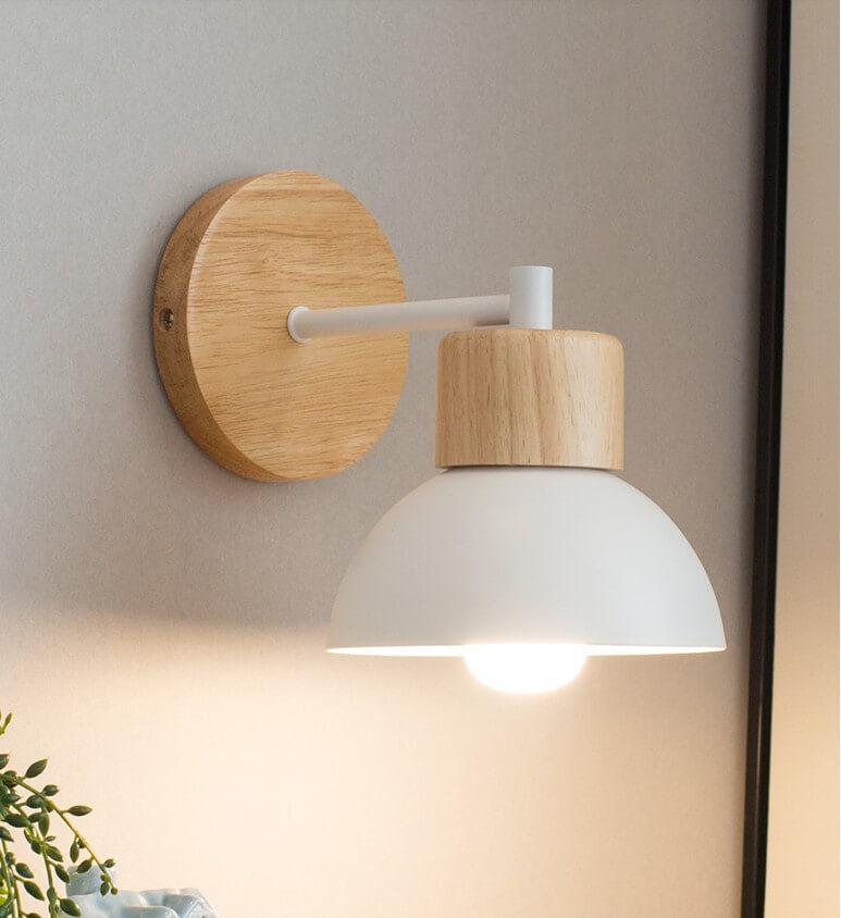 Scandinavian Wood Dome Wall Light | 1-Light