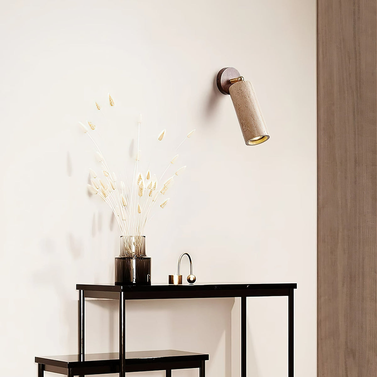 Modern Travertine Ø6.5 Wall Light 1-Light
