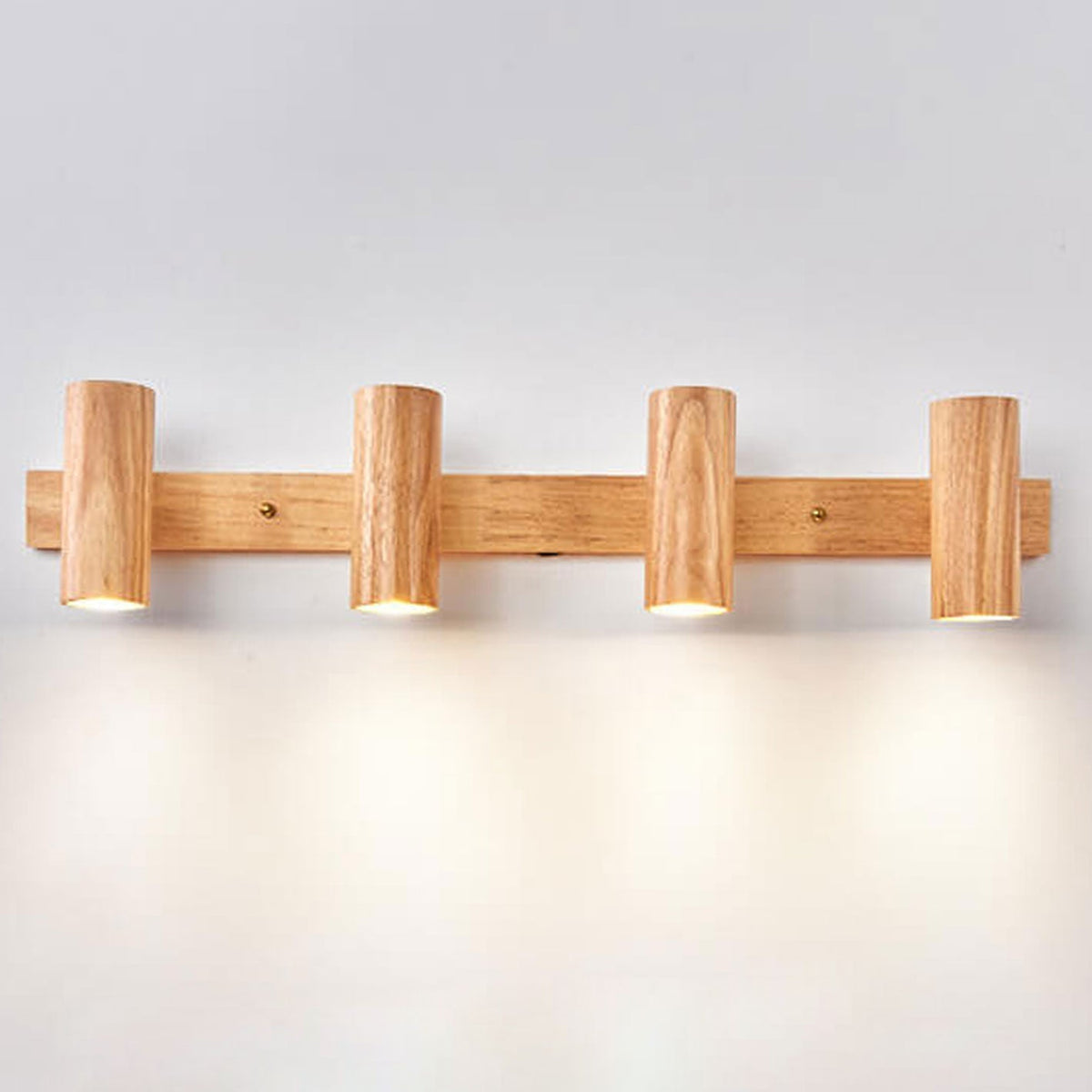 Contemporary Wooden Cylinder LED Wall Light | 1-Light