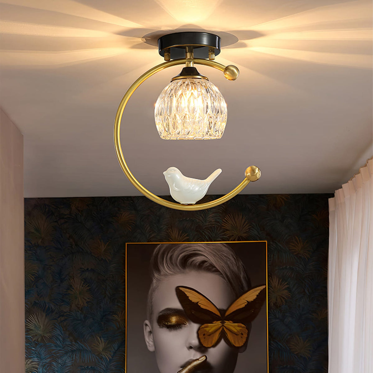 Modern Brass Solid Flush Ceiling Light 1-Light