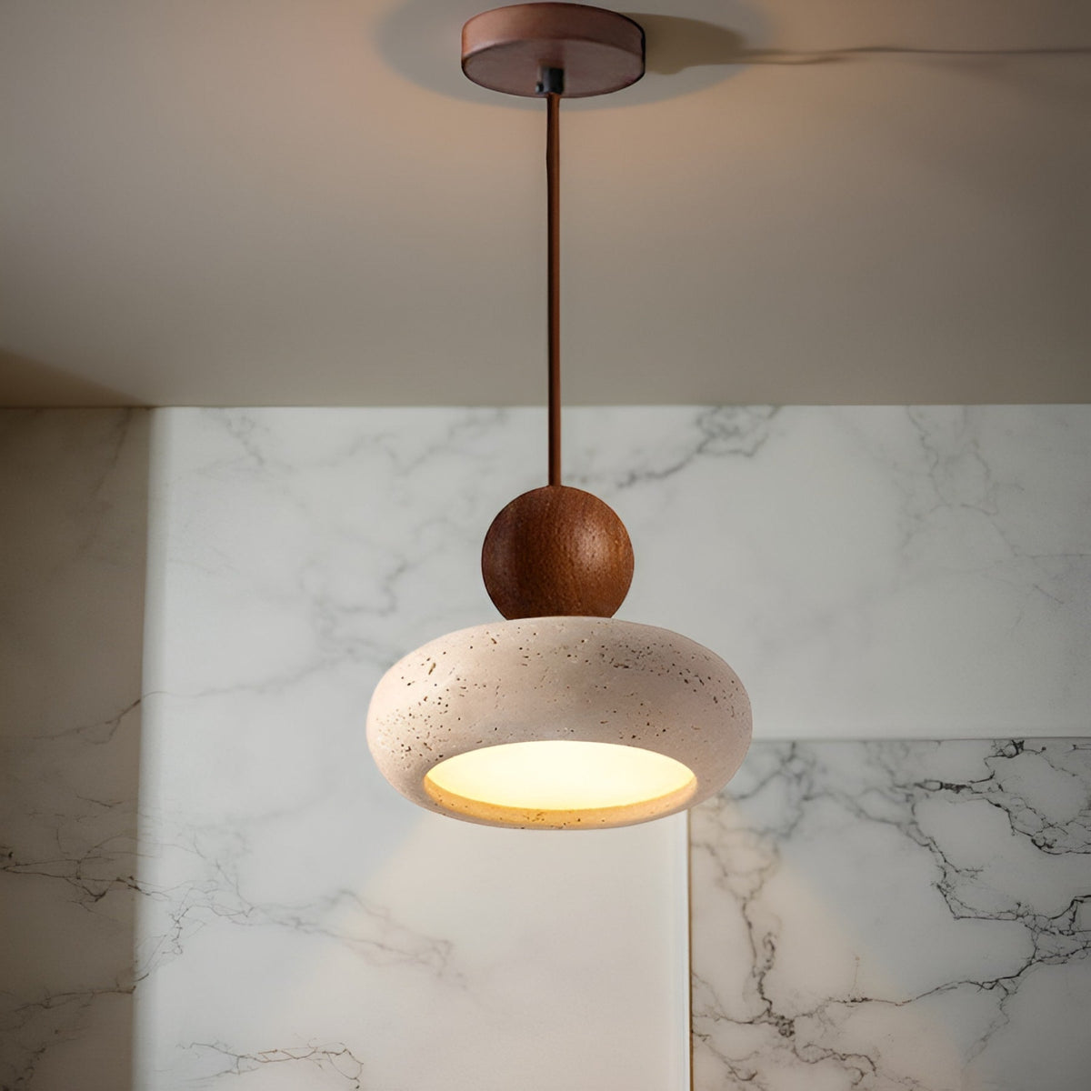 Modern Stone Pendant Light 1-Light