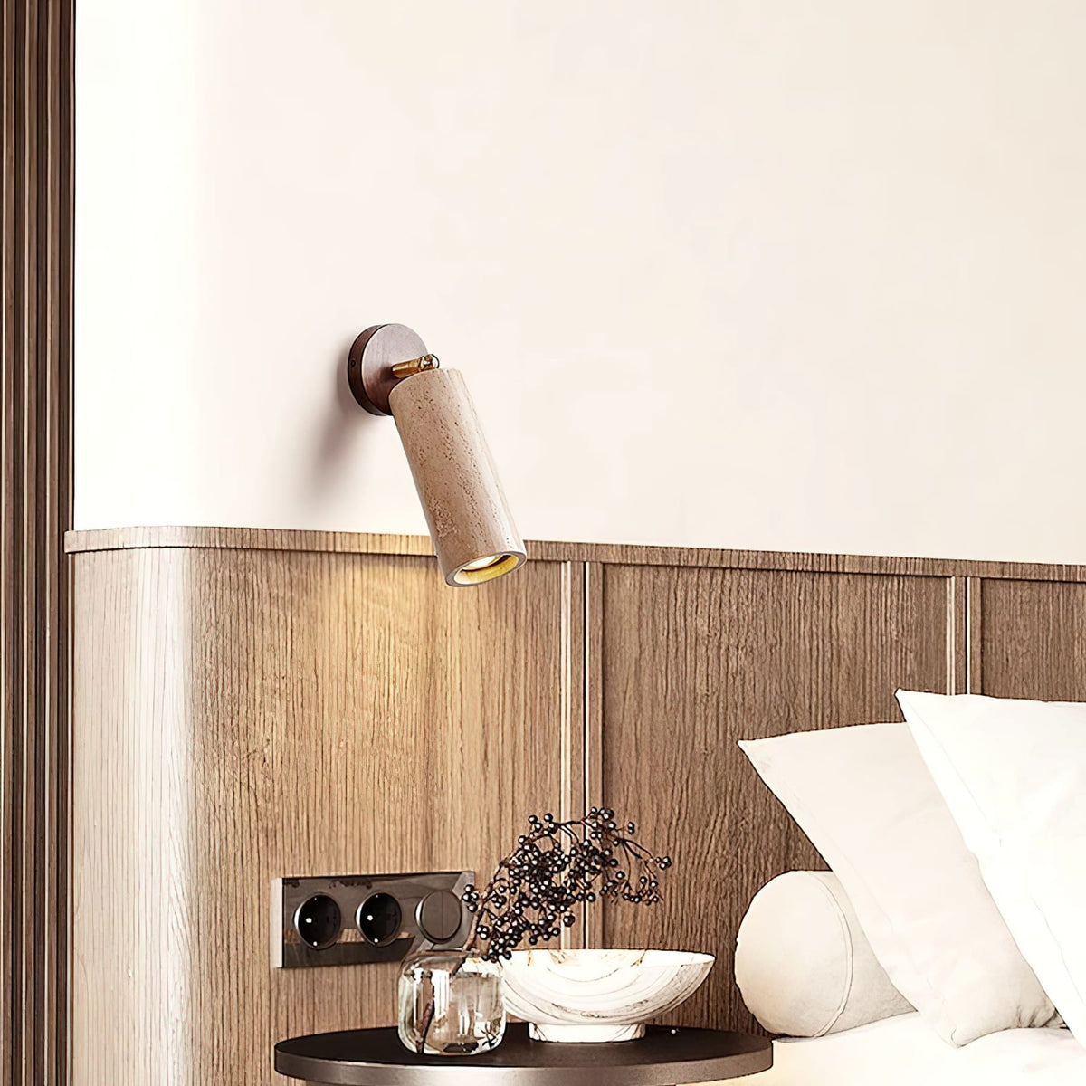 Modern Travertine Ø6.5 Wall Light 1-Light