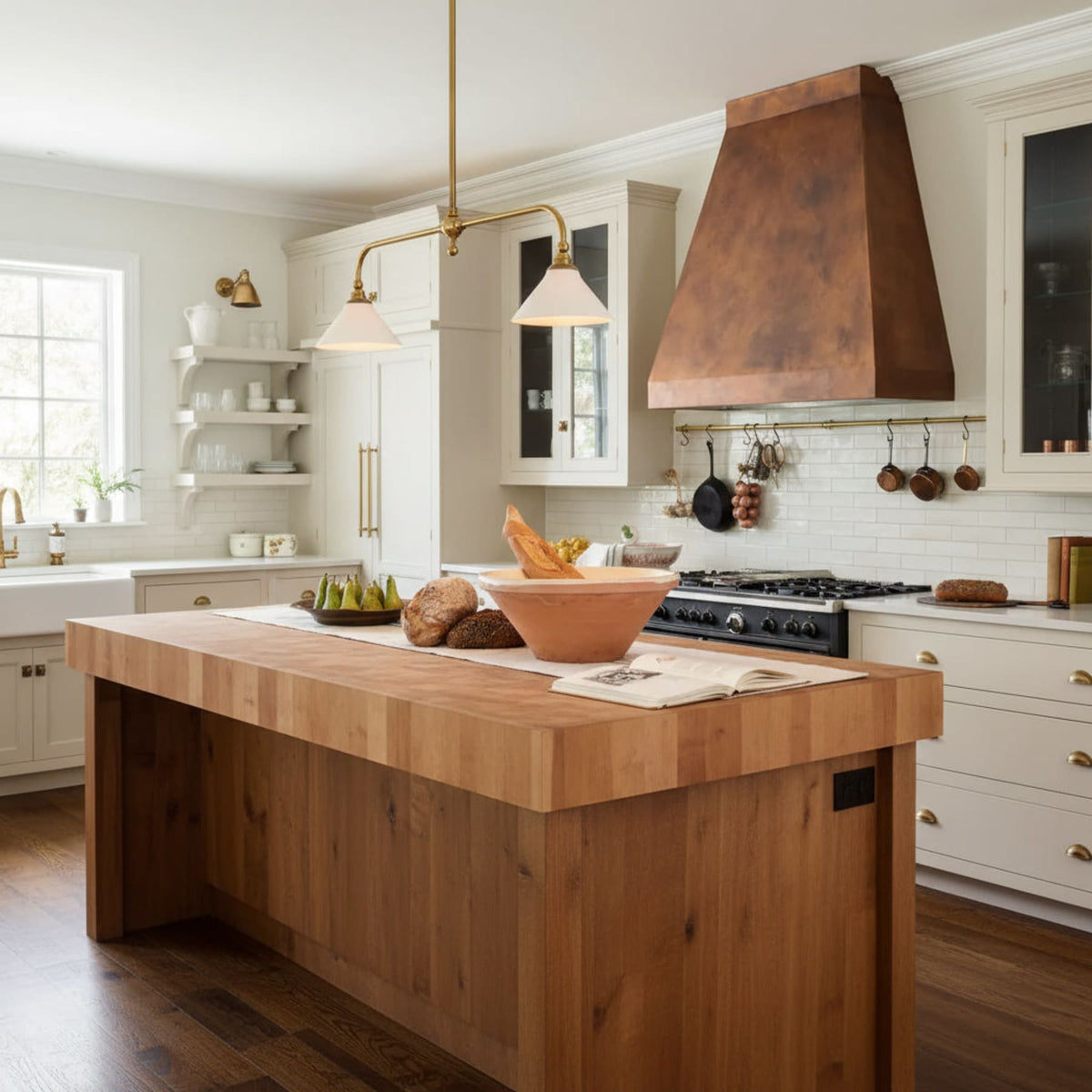 Modern Brass Ceramic Shades Pendant Light 2-Light