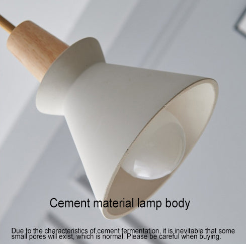 Scandinavian Cement and Wood Tapered Pendant Light | 1-Light