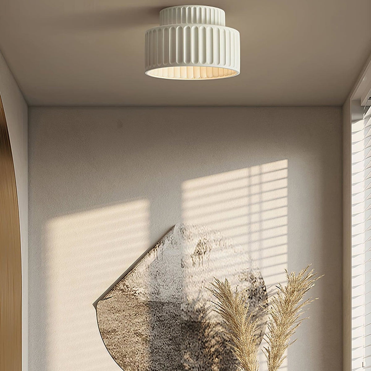 Modern Resin Semi-Flush Ceiling Light 1-Light