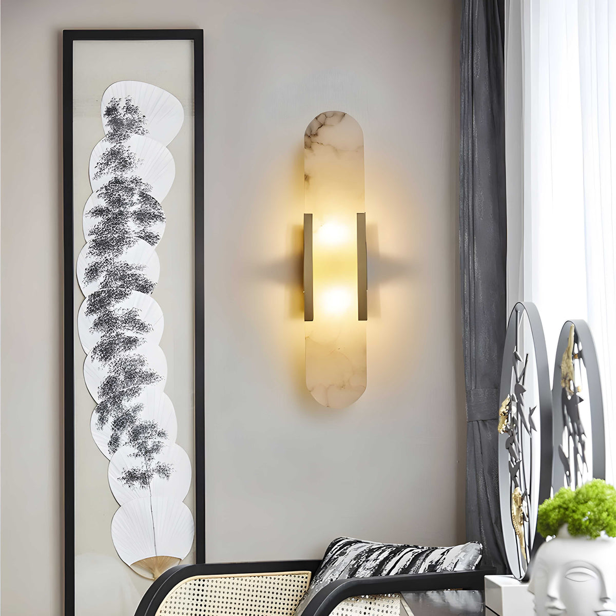 Scandinavian Alabaster Marble Wall Sconce LED 1-Light