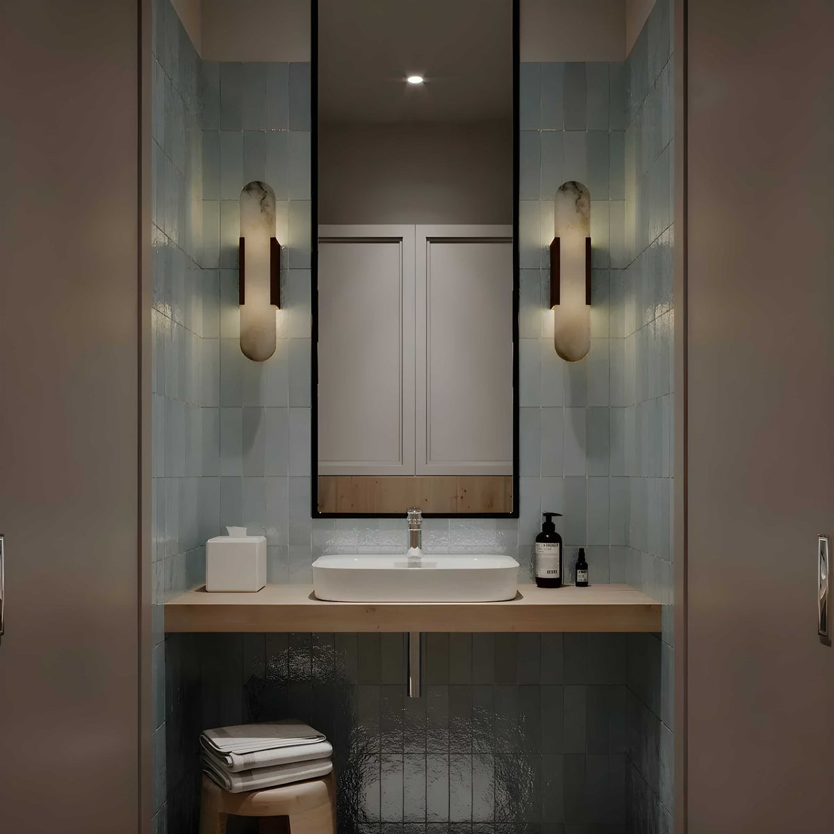 Scandinavian Alabaster Marble Wall Sconce LED 1-Light