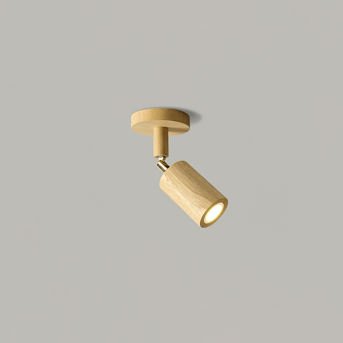 Japanese Wooden Adjustable LED Spotlight 1-Light