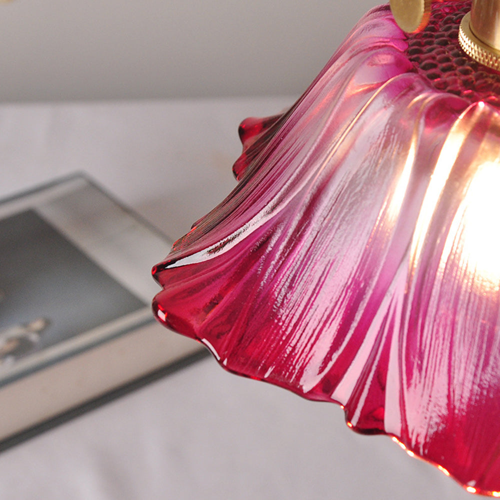 Retro Glass Fluted Shade Pendant Light 1-Light