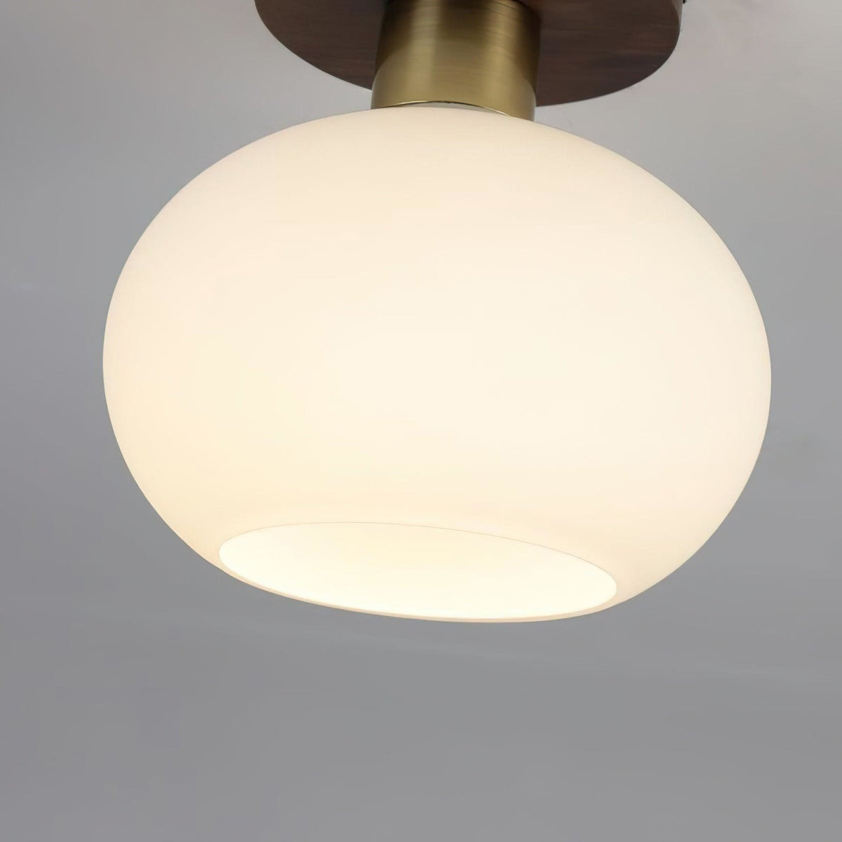 Modern Wood Solid Semi-Flush Ceiling Light 1-Light