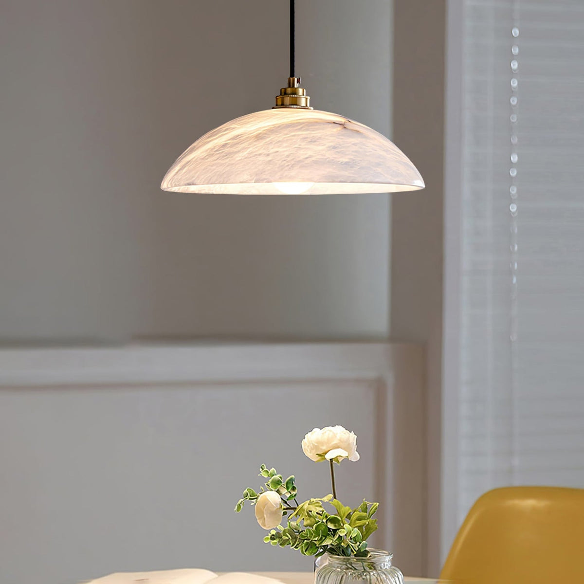 Modern Marble Copper Pendant Light 1-Light