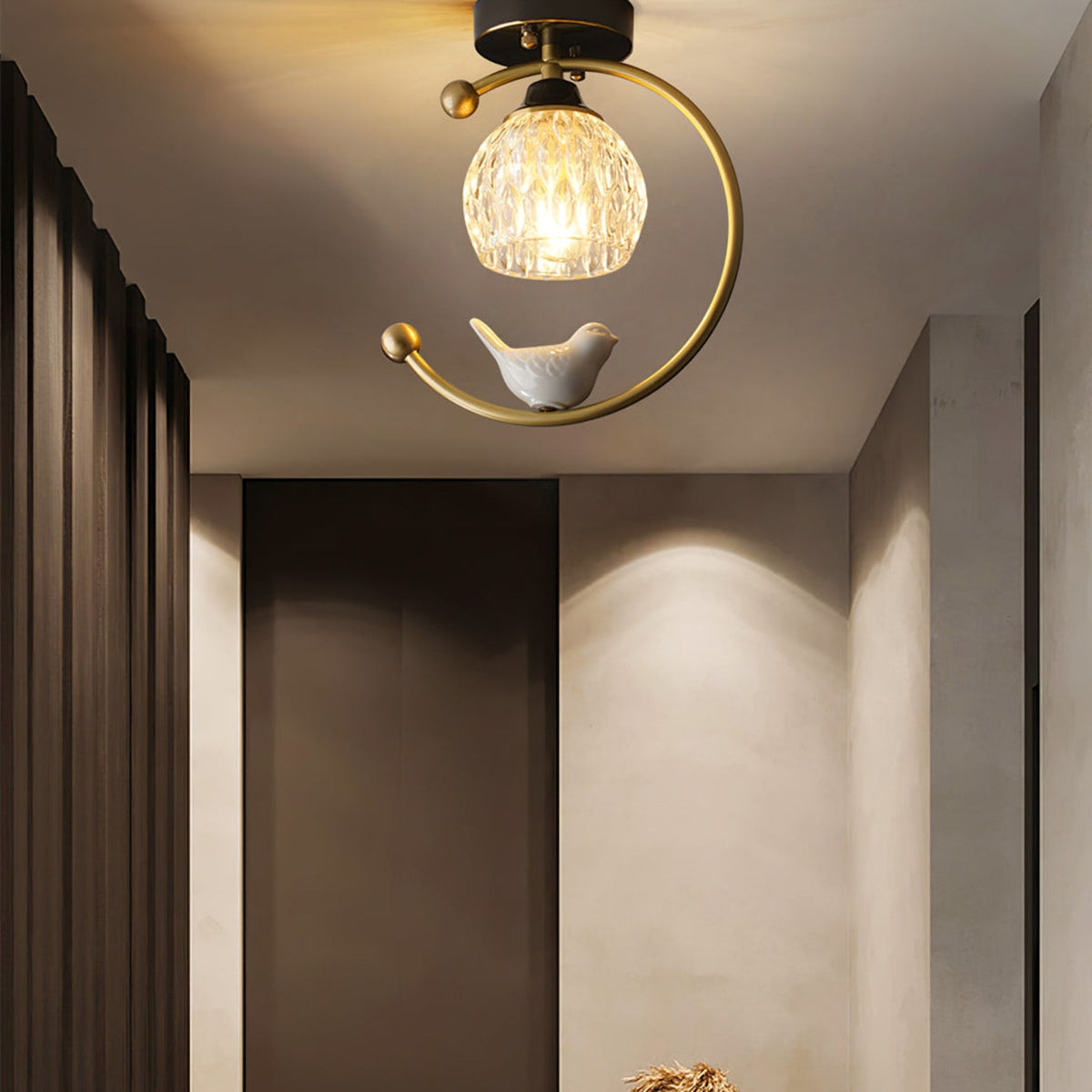Modern Brass Solid Flush Ceiling Light 1-Light
