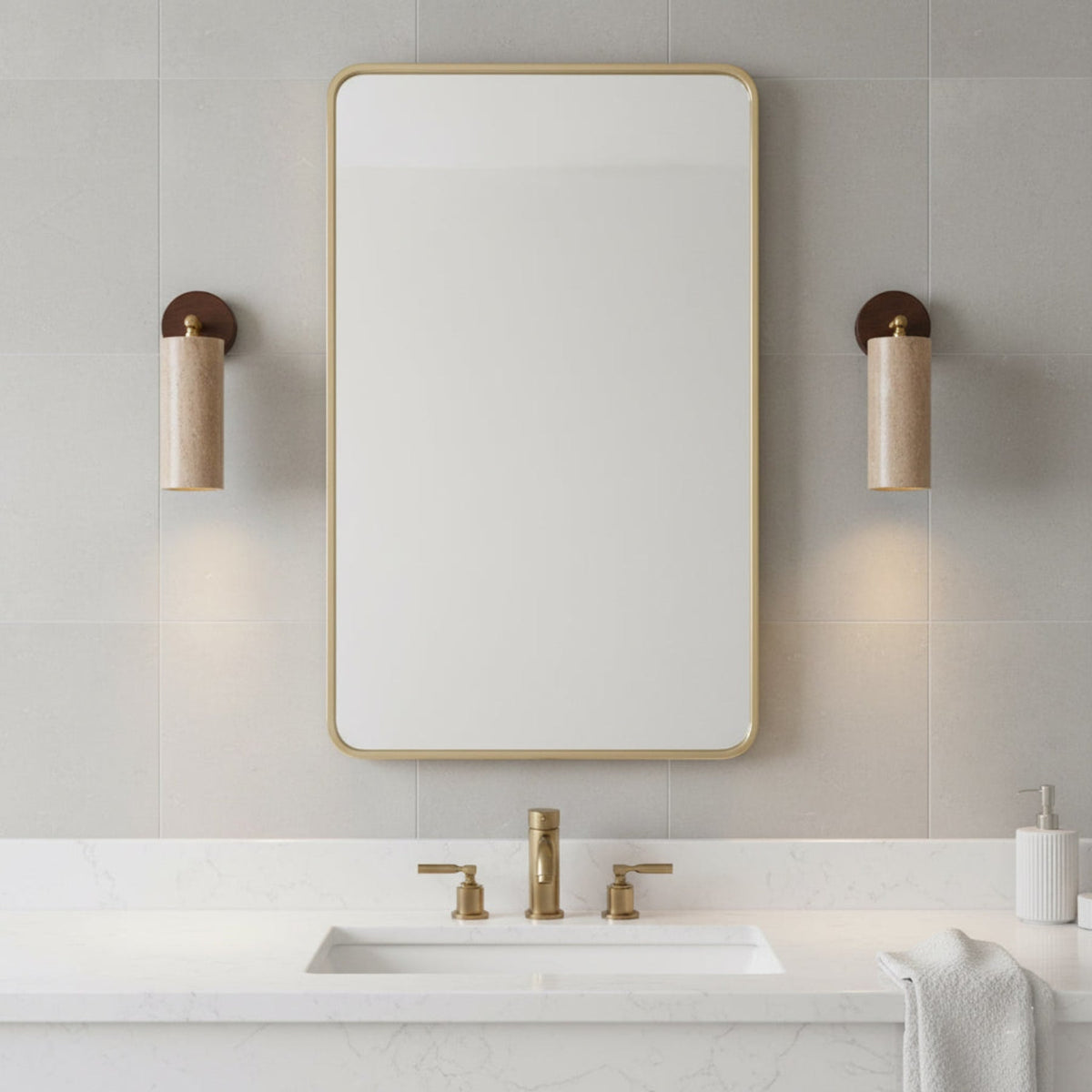 Modern Travertine Ø6.5 Wall Light 1-Light