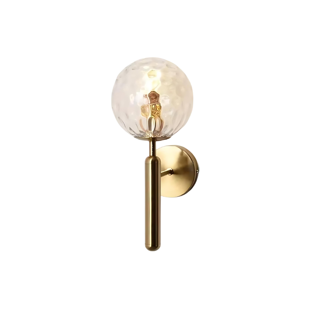 Scandinavian Brass Glass Globe Wall Sconce LED 1-Light
