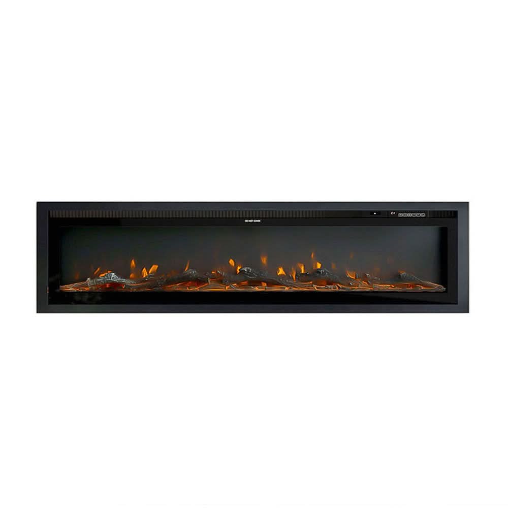 Slim Wall Mounted Electric Fireplace 40/50/60 Inch – 12 Flame Colours, Thermostat & Remote Control