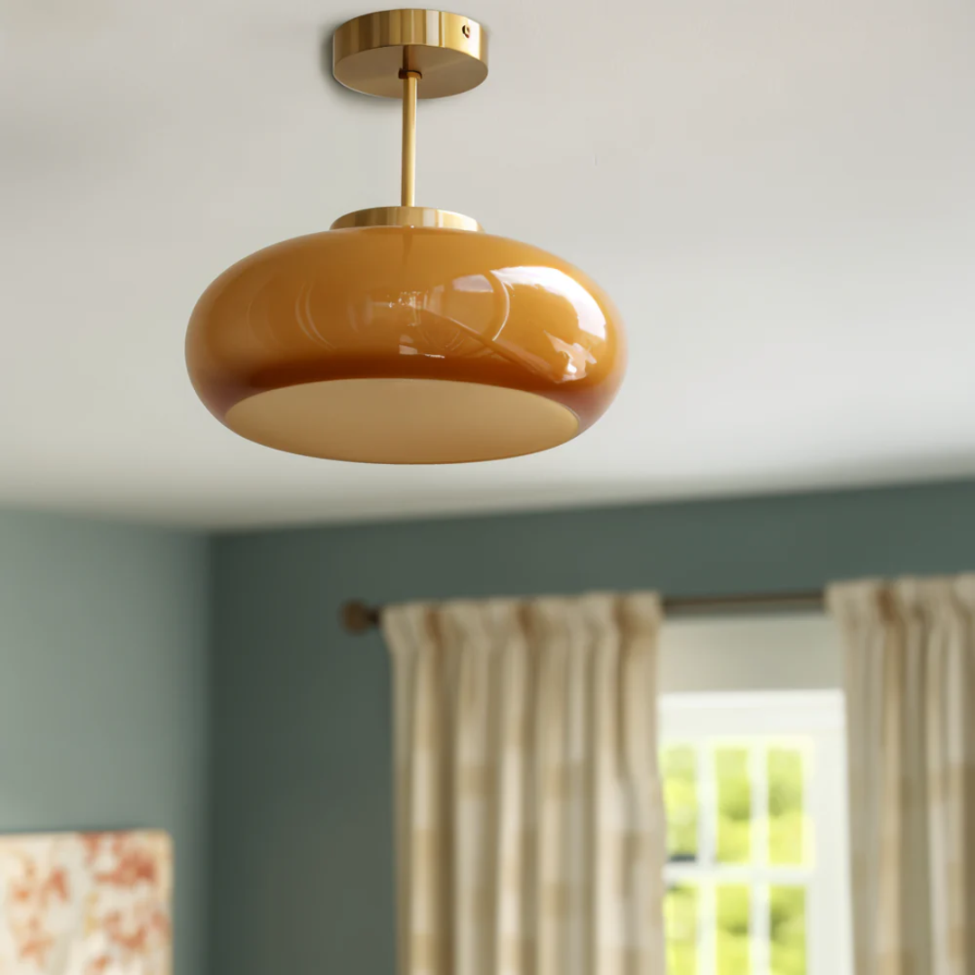 Retro Glass Ceiling Light 1-Light