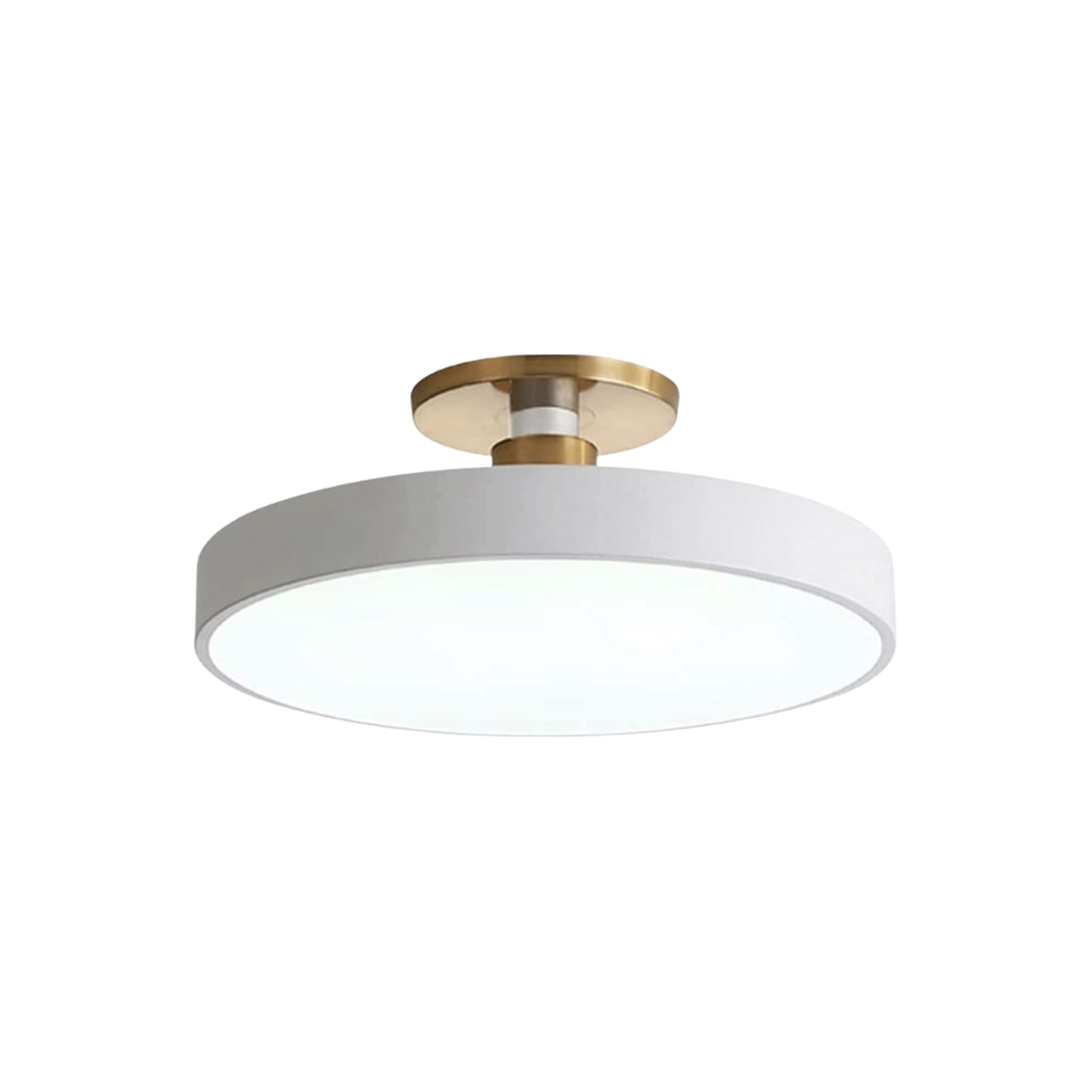 Contemporary Brass Round LED Ceiling Light 1-Light