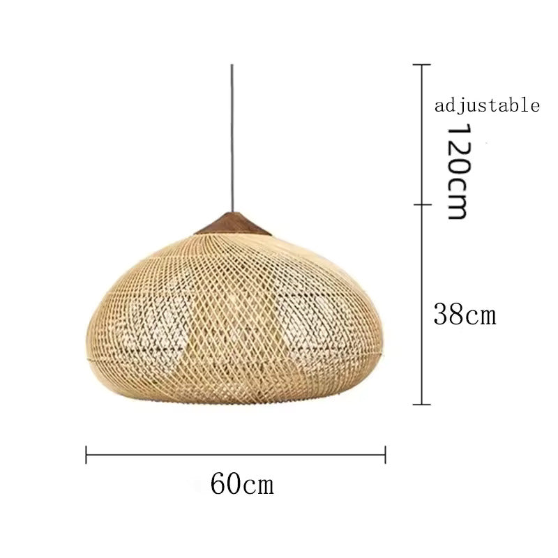 Contemporary Rattan Woven Dome Pendant Light 1-Light