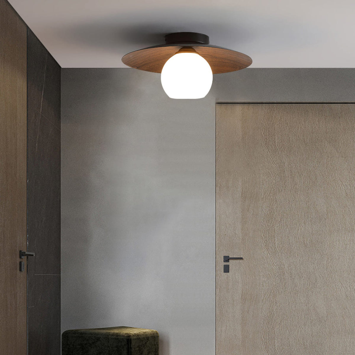 Modern Iron Semi-Flush Ceiling Light 1-Light