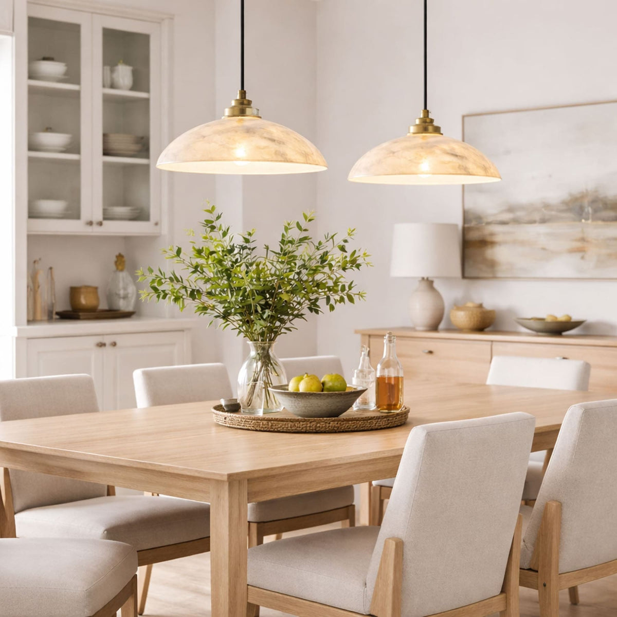 Modern Marble Copper Pendant Light 1-Light