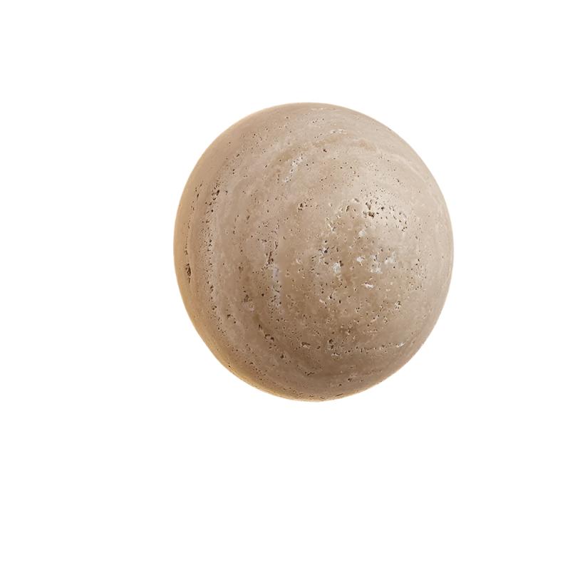 Modern Minimalist Travertine Round Wall Sconce LED 1-Light