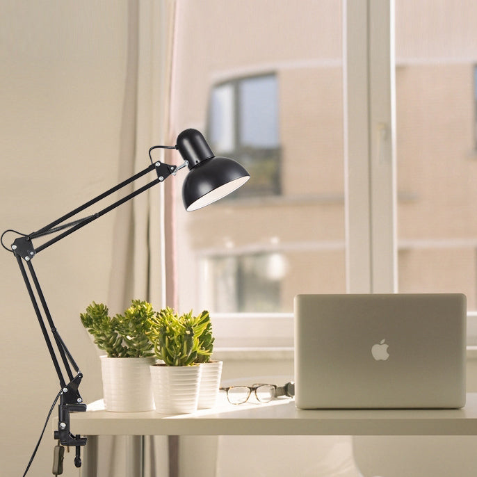 Contemporary Minimalist Adjustable Metal LED Table Lamp | 1-Light Clip-On