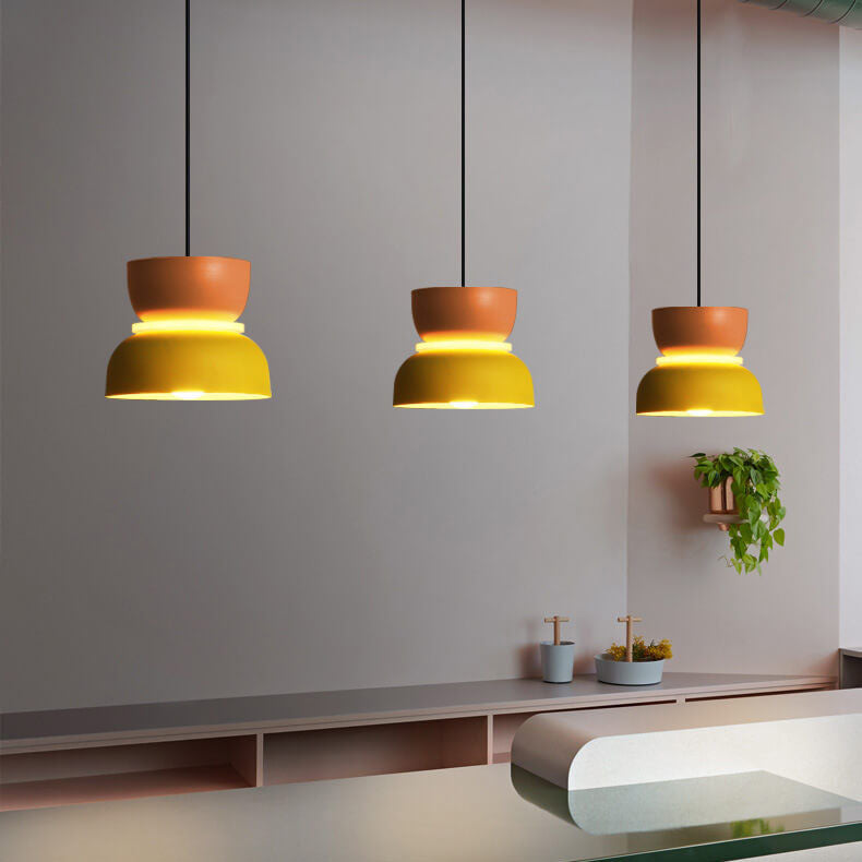 Scandinavian Zinc Alloy Dual-tone Dome Pendant Light LED 1-light