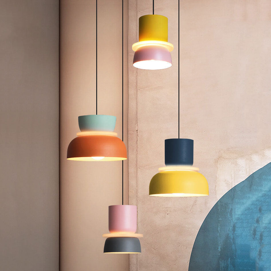 Scandinavian Zinc Alloy Dual-tone Dome Pendant Light LED 1-light