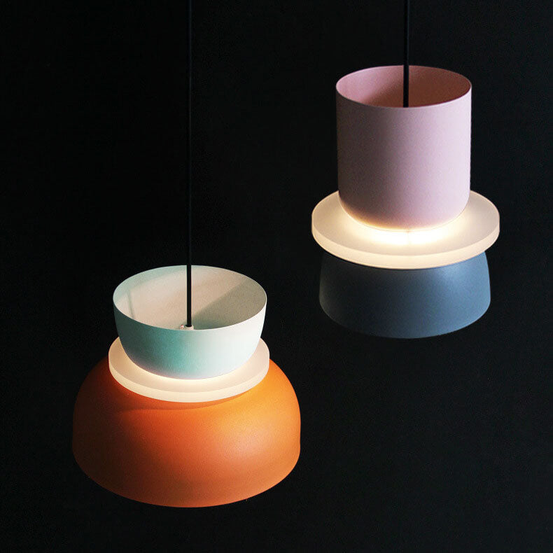 Scandinavian Zinc Alloy Dual-tone Dome Pendant Light LED 1-light