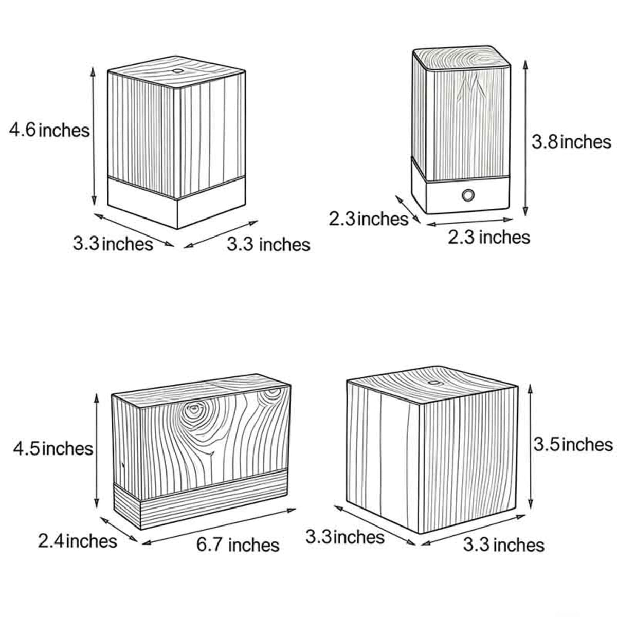 Modern Wood Rechargeable Battery Table Lamp 1-Light