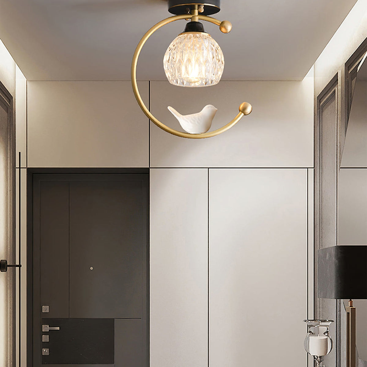 Modern Brass Solid Flush Ceiling Light 1-Light