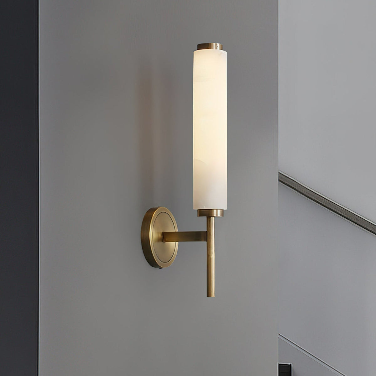 Modern Metal Faux Alabaster Wall Light