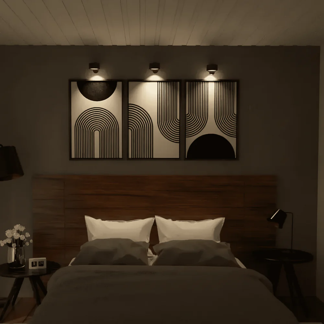 Contemporary Wood Grain LED Wall Light 1-Light