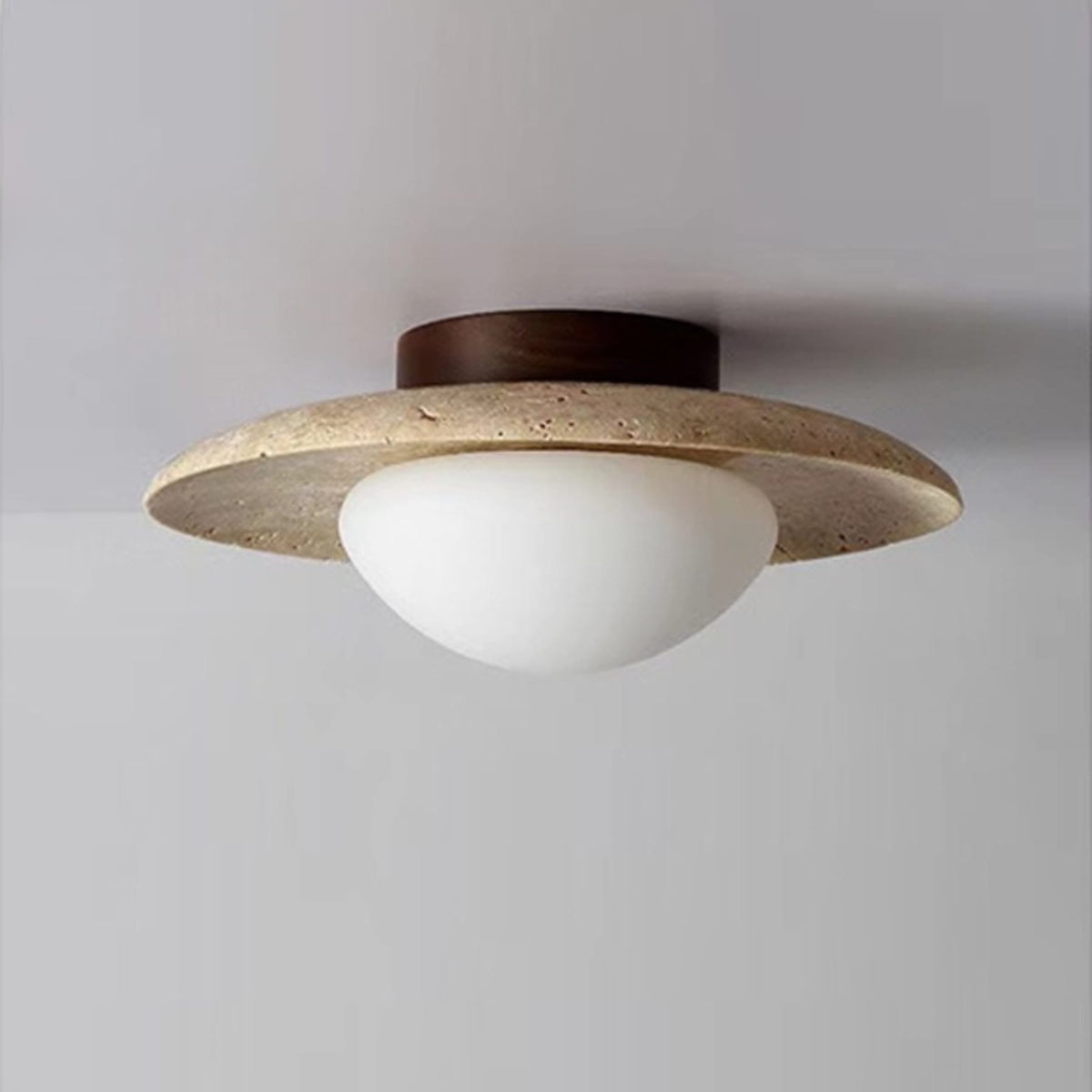 Modern Travertine Ceiling Light 1-Light