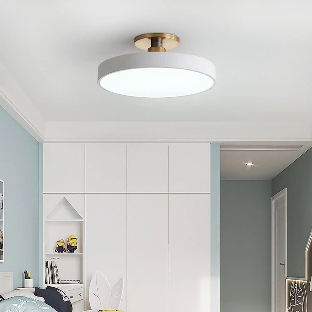 Contemporary Brass Round LED Ceiling Light 1-Light