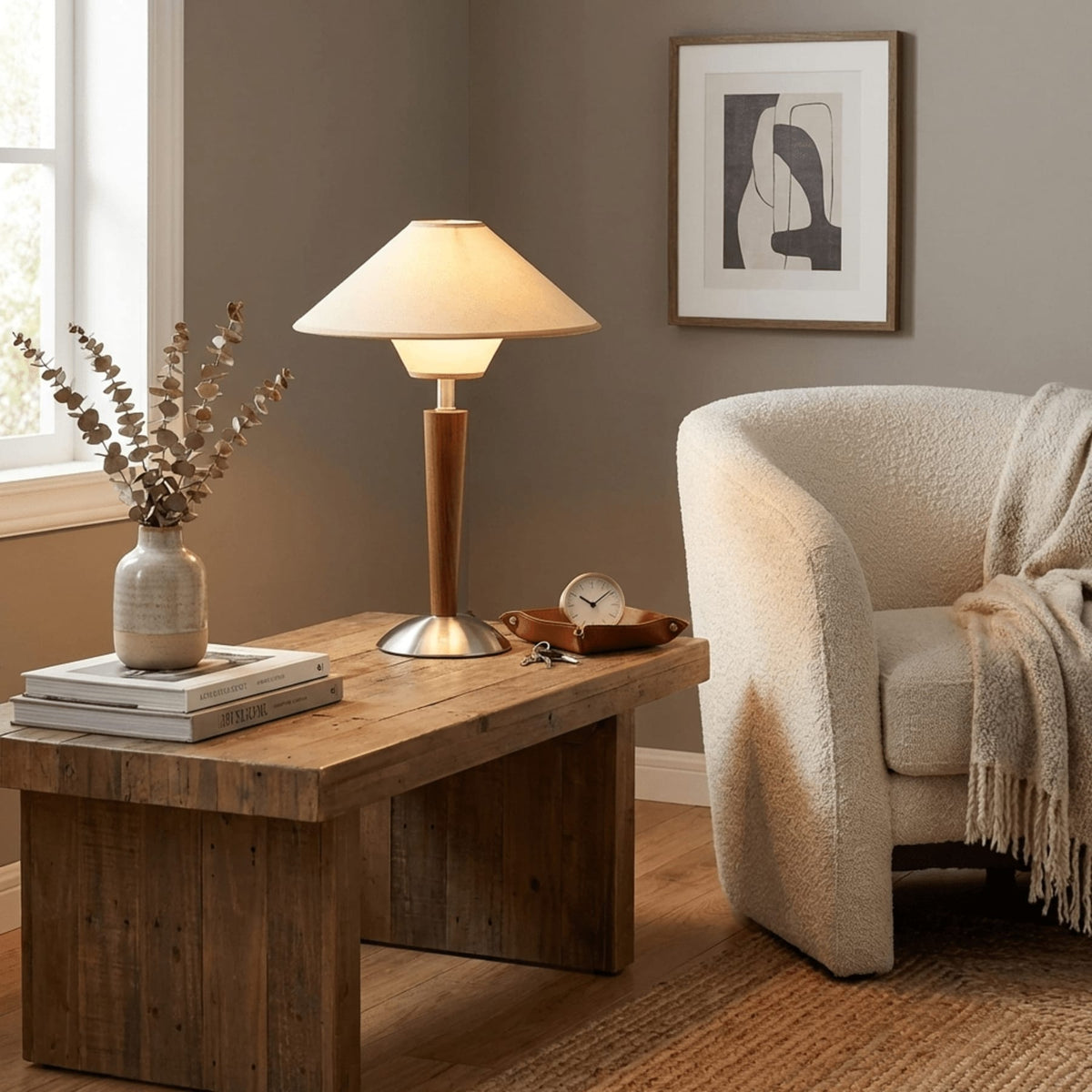 Modern Iron Shade Table Lamp 1-Light