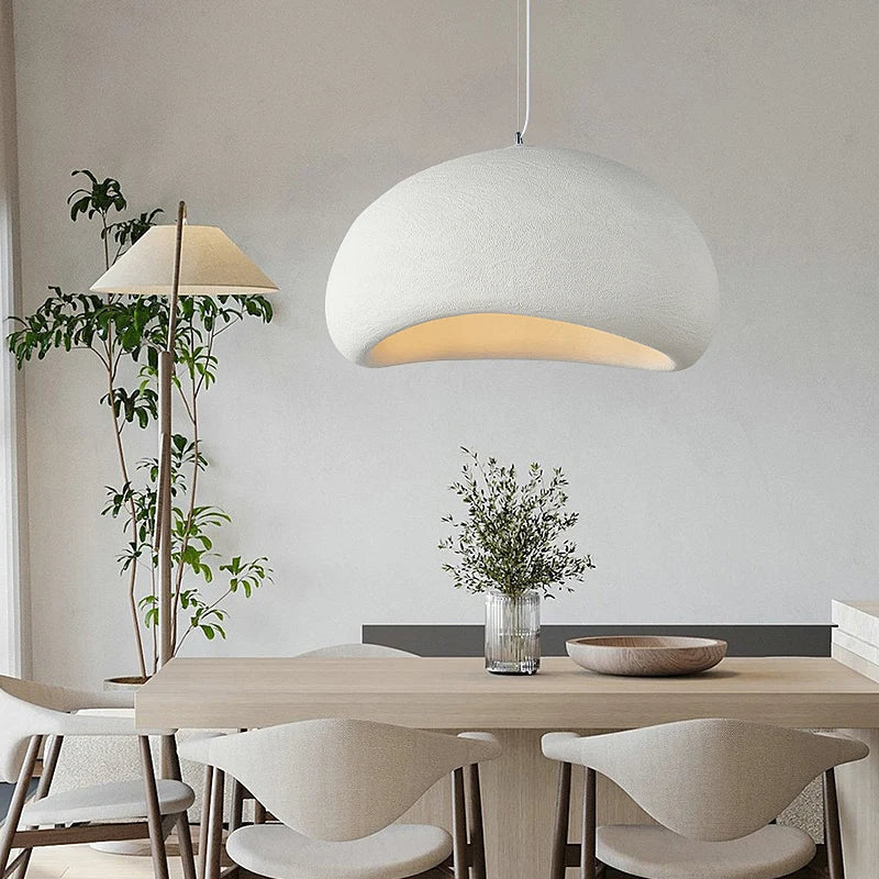 Wabi-Sabi Polystyrene Spherical Dome Pendant Light 1-Light
