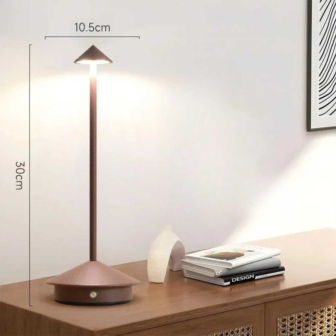 Contemporary Aluminium Cone LED Rechargeable Table Lamp 1-Light