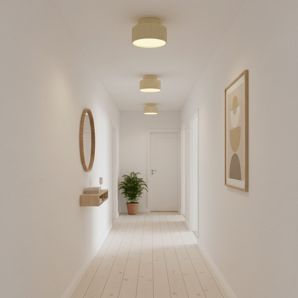 Modern Resin Semi-Flush Ceiling Light 1-Light