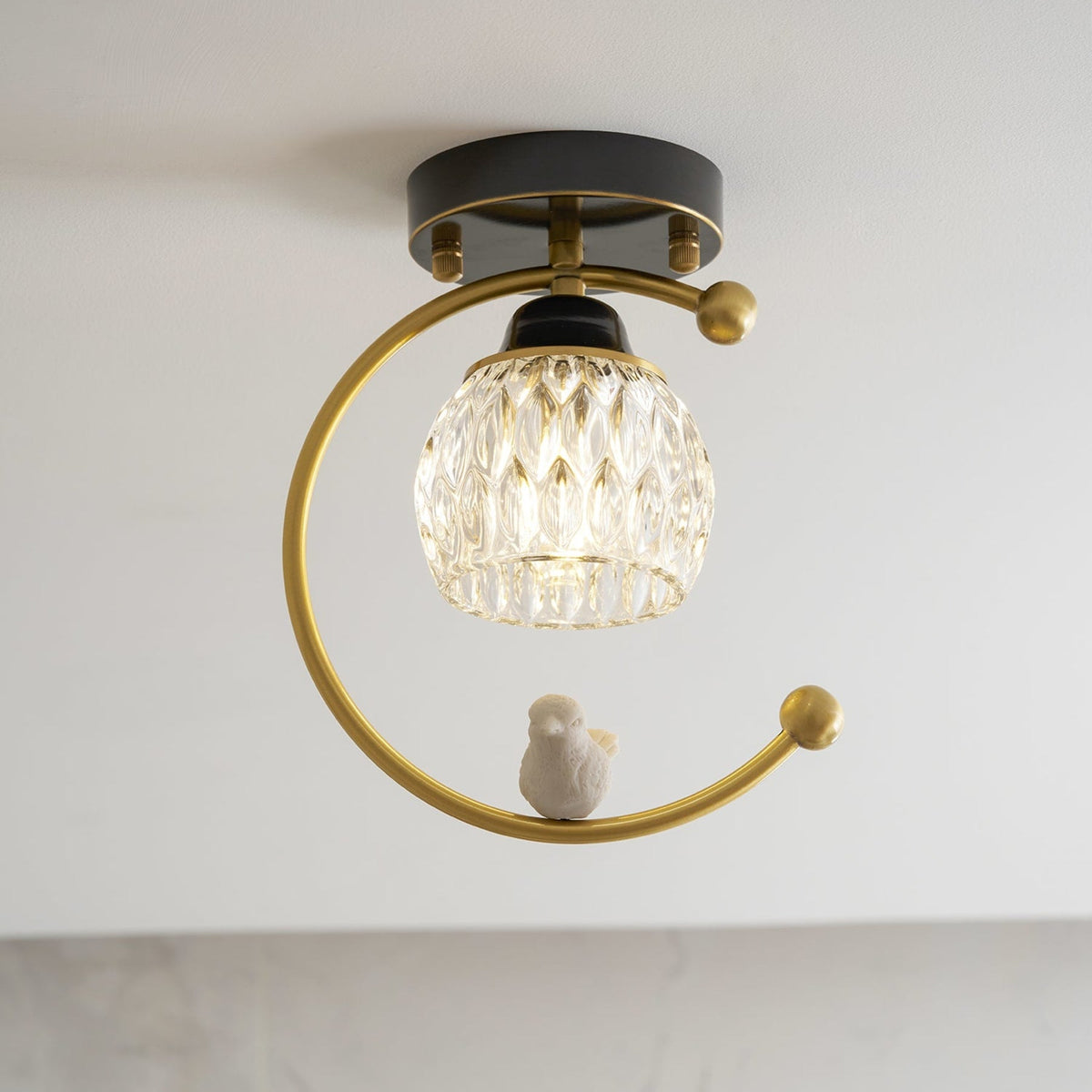 Modern Brass Solid Flush Ceiling Light 1-Light