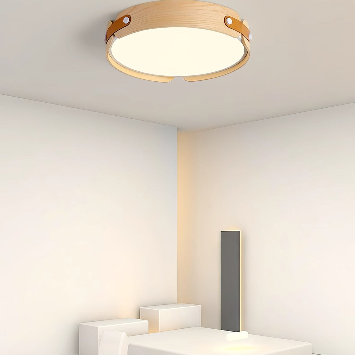 Scandinavian Iron Slim Low-Profile Ceiling Light 1-Light